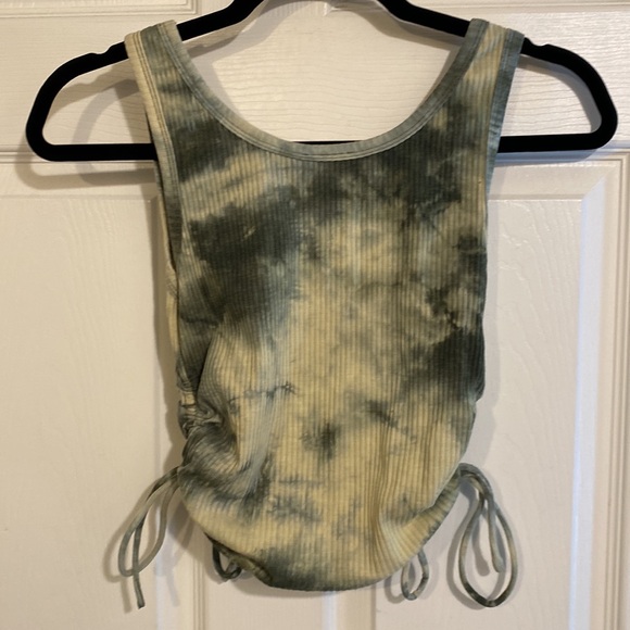 Skylar + Madison Tie Dye Ribbed Sleeveless Tee rouched sides  adjustable ties M - Picture 3 of 6